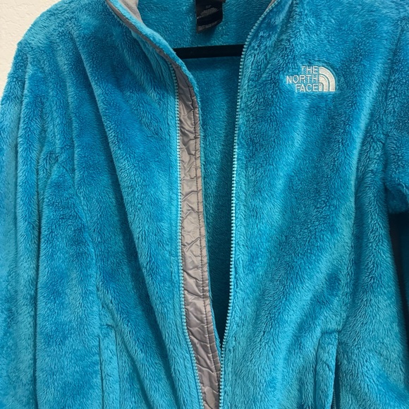 The North Face Blue Teddy Jacket Plush Fleece Stand-Up Collar - Picture 6 of 13